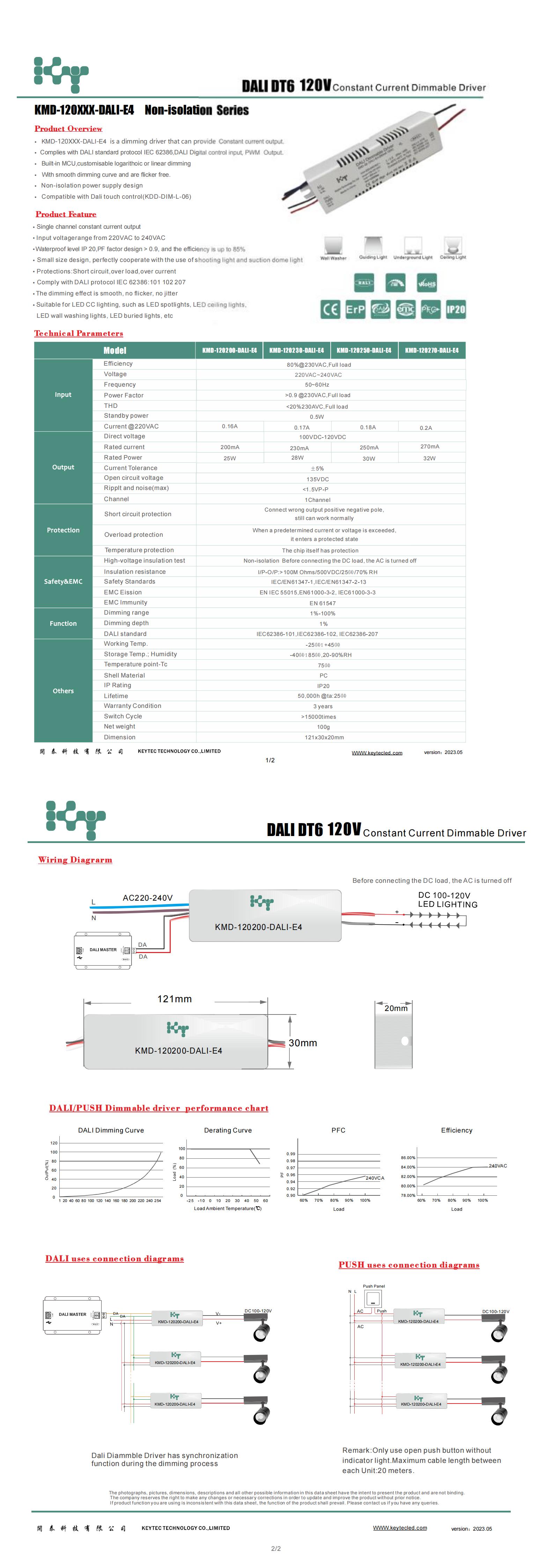 E4  非隔离 DT6 121x30x20 100-120V KMD-120XXX-DALI-E4 23-32W规格书_00.jpg